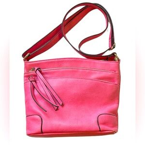 Barbie pink faux leather Crossbody bag, 11“ x 8.5“ x 3.5“